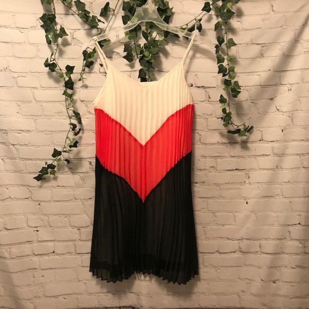 Accordian Pleated Shift Dress